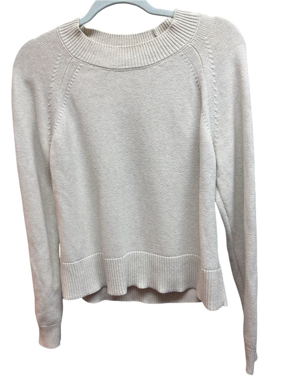 Daily Ritual Cream Knit Sweater M Coastal Grandmother Capsule Wardrobe
